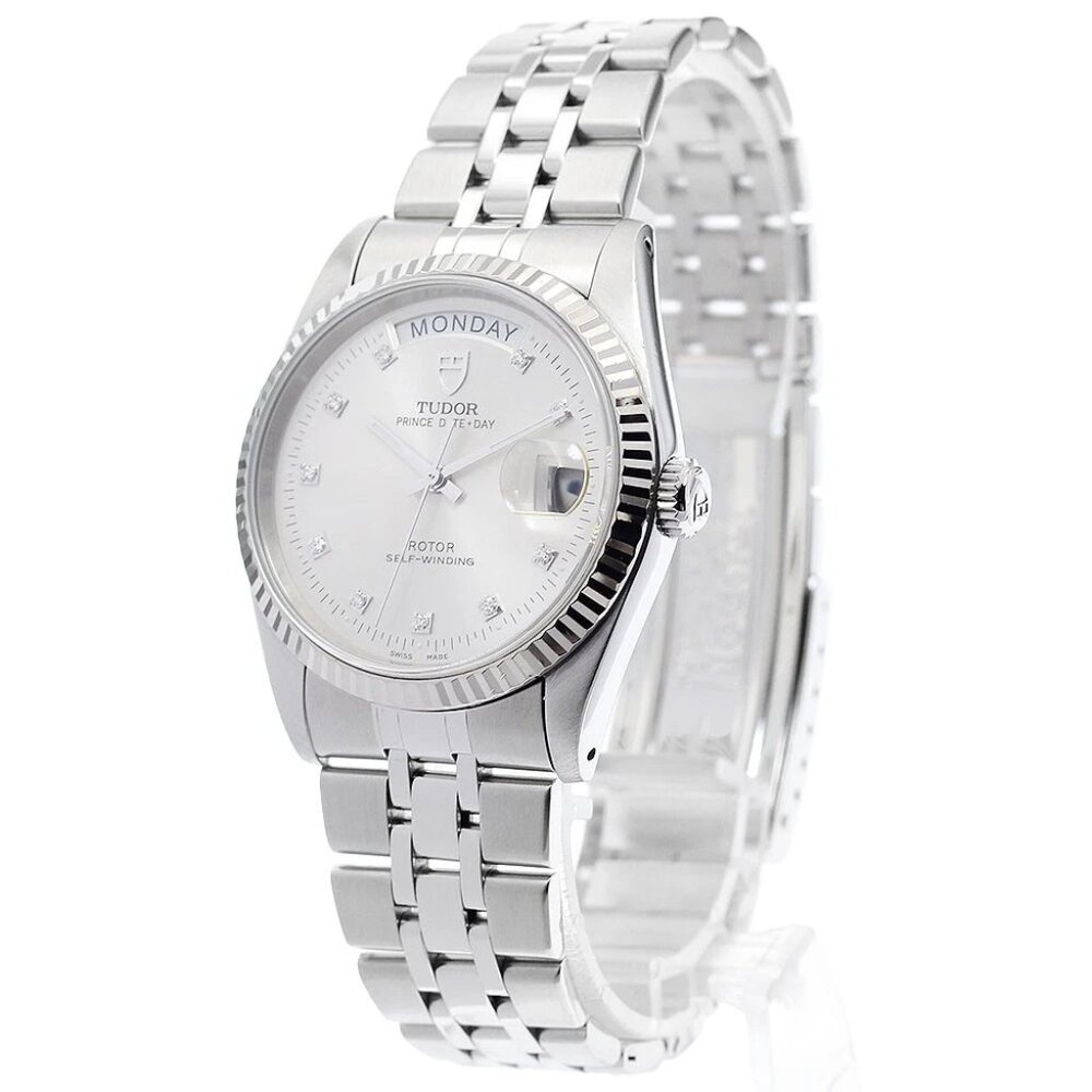 TUDOR Prince Date Day 76214 10P Diamond WG Bezel Automatic Men's Watch_895506